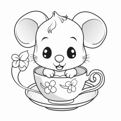 a cute mouse in a teacup