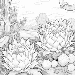 dragonfruit in a beautiful garden