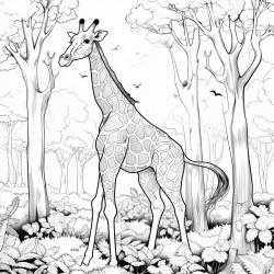 a giraffe in the forest