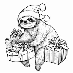 sloth christmas shopping