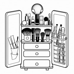 makeup organizer bold and easy white background