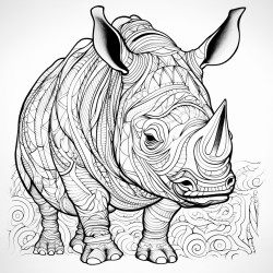 birthday zentagle style rhino and the message age like a fine rhino strong and unstoppable