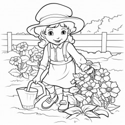 working in garden