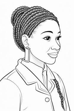 beautiful african american female doctor with braids styled into a neat professional bun