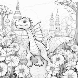 adventure in the enchanted garden dino explores a garden full of giant flowers and glowing butterflies