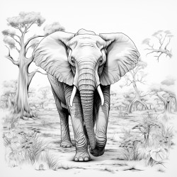 realistic elephant in savana
