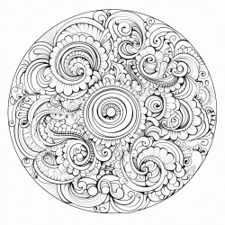 whimsical whorls a playful detailed mandala with whimsical curves and loops