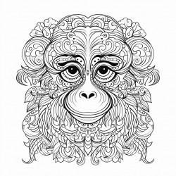 monkey with mandala pattern
