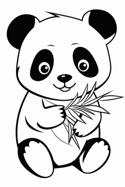 panda eating leaf
