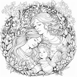 gnrer un coloriage magique avec les mots  mother daughter son father grandmother grandfather this is these are