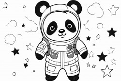 astronaut panda collecting stars