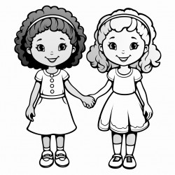 2 women holding hands one is short with curly hair and a dimple one is taller with short hair and pretty
