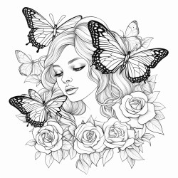 butterflies and roses
