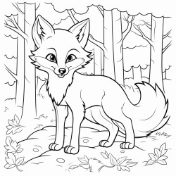 realistic fox in a forest shaking its paw