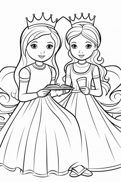 unicon with 2 princess sitting on rainbow with birds