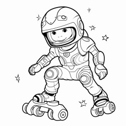 space with inline skates