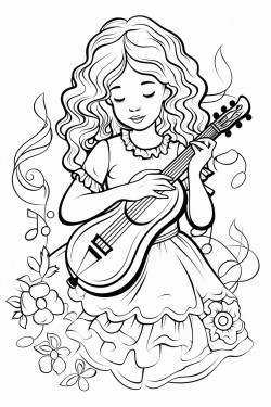 juste une clarinette  colorier pour un enfant