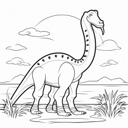 brachiosaurus with simple background