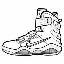 a futuristic basketball shoe with glowing lights and a sleek design