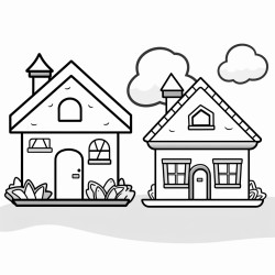 tiny house and a big house side by side