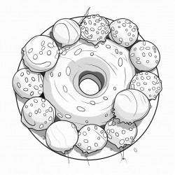 one big donut made out of a lot of balloons