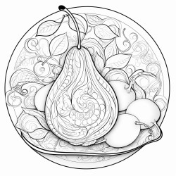 filligree pear on a plate