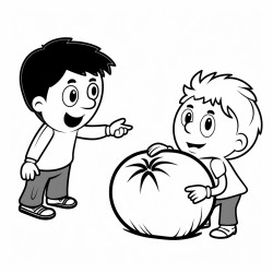 person throwing a tomato at someone else