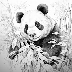 panda eats leaves