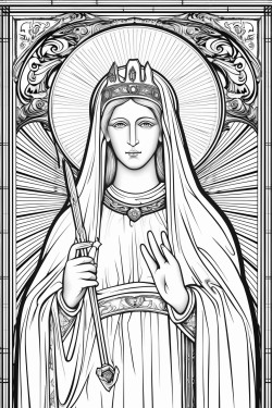 an orthodox icon style virgin mary of the seven swords