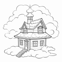a cabin on top of a cloud