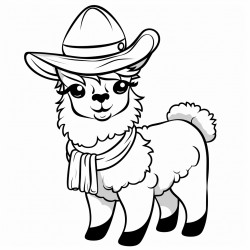 an alpaca wearing a fun hat