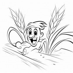 scared wheat ear running