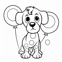 dog balloon animal with circles around  for the background