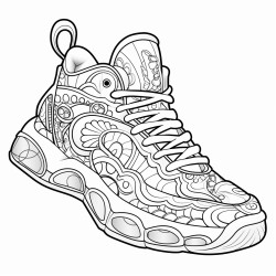 a basketball shoe with a tiedye pattern and a psychedelic vibe