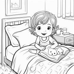 kawai bedroom scene bed blanket cozy