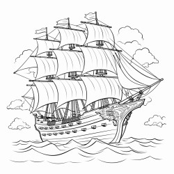 pirate ship in battle