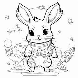 cute bunny in space