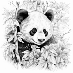 panda eats leaves