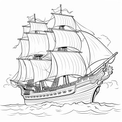 pirate ship in battle