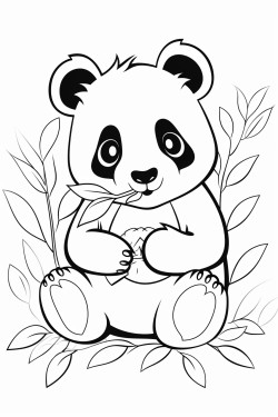 panda eats leaves