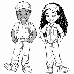 african american employee with dread locs his hispanic coworker both wearing polo shirts and work boots