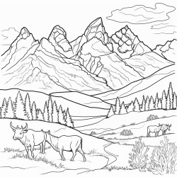 grand teton national park with animals