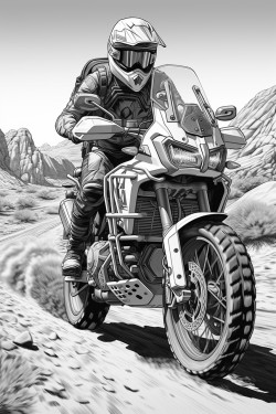 a man riding an adventure motorcycle