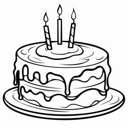 create cartoon style birthday cake without candles and no background