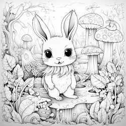 a cute bunny in a magical forest