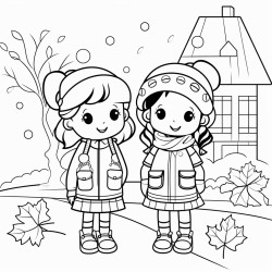 fall coloring page for kids