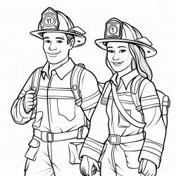 man and woman firefighter