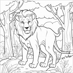 lion in a forest