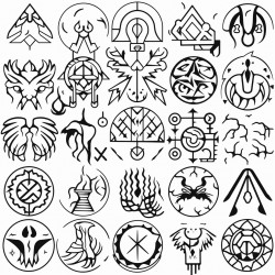 norse runes magical creatures and alchemy symbols