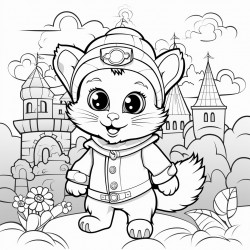 write me a childrens coloring book on the theme of dachafor a4